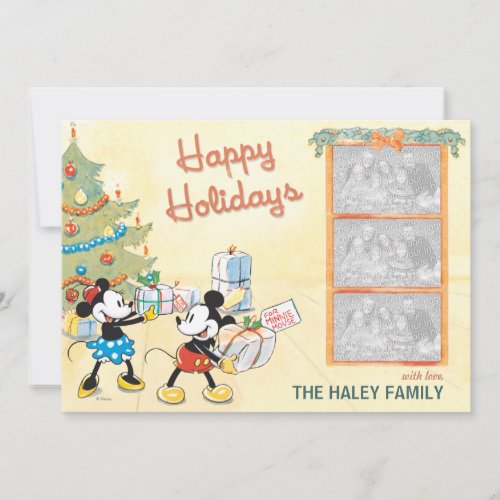 Classic Mickey and Minnie Happy Holidays Card