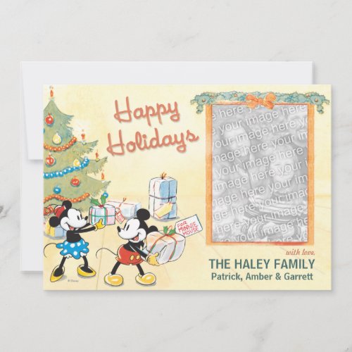 Classic Mickey and Minnie Happy Holidays Card