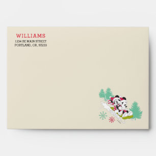 Classic Mickey and Minnie Snow Sledding Envelope