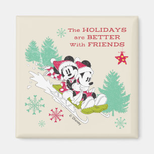 Classic Mickey and Minnie   Snow Sledding Magnet