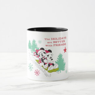 Classic Mickey and Minnie   Snow Sledding Mug