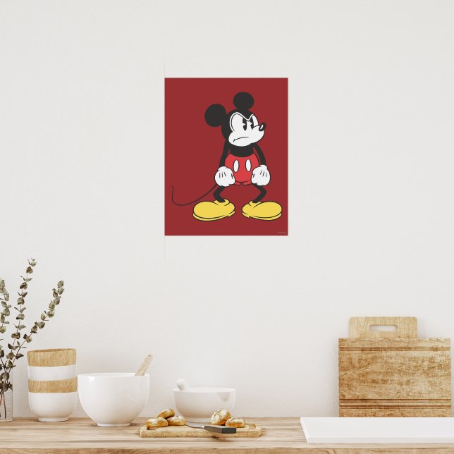 Classic Mickey | Angry Pose Poster | Zazzle