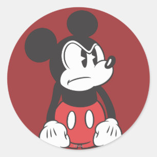 Classic Mickey Angry Pose Round Sticker