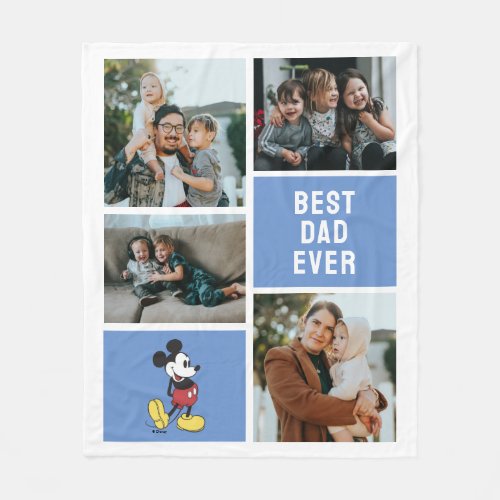 Classic Mickey  Best Dad Ever Fleece Blanket