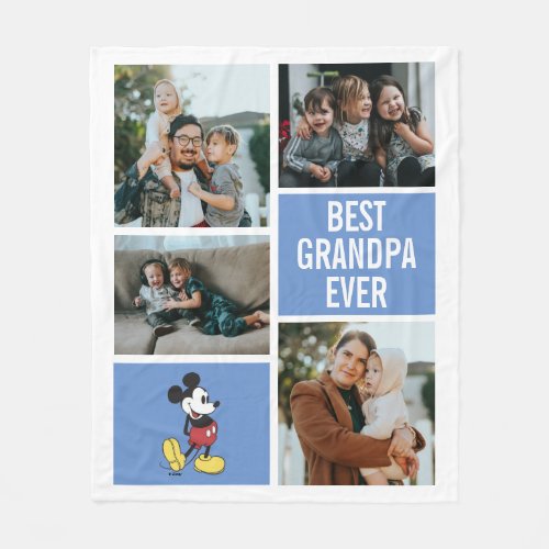 Classic Mickey  Best Grandpa Ever Fleece Blanket