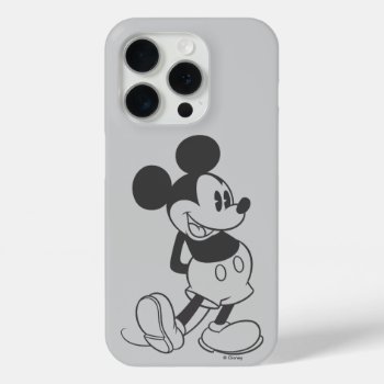 Classic Mickey | Black And White Iphone 15 Pro Case by MickeyAndFriends at Zazzle