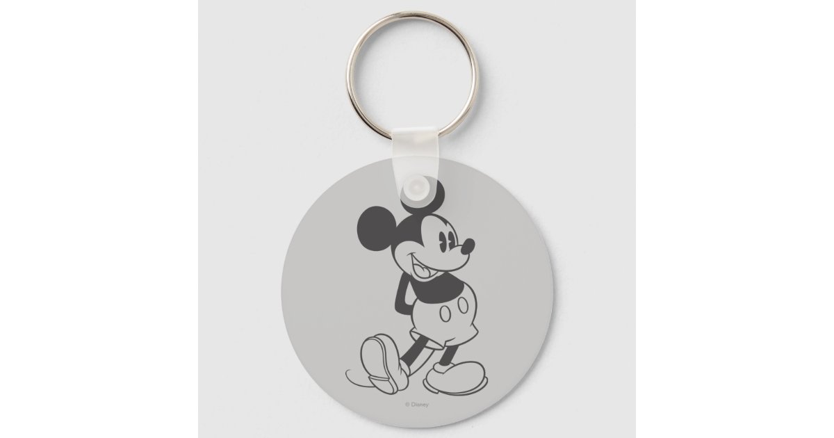 Mickey Keychain / Disney Inspired Keychain / Black and White 