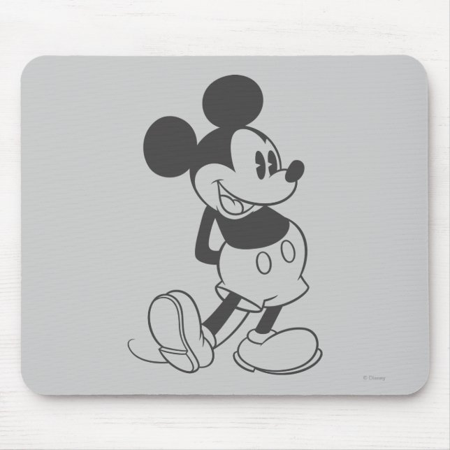 Classic Mickey | Black and White Mouse Pad (Front)