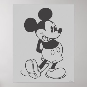 Classic Mickey | Black And White Poster by MickeyAndFriends at Zazzle