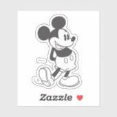 Classic Mickey | Black and White Sticker | Zazzle