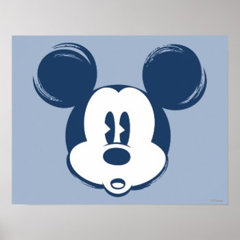 Classic Mickey | Blue Head Poster by MickeyAndFriends at Zazzle