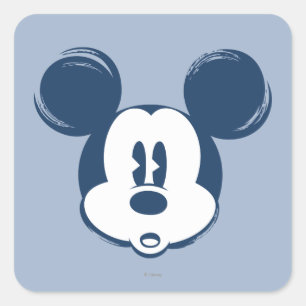 Classic Mickey   Blue Head Square Sticker