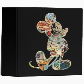 Classic Mickey | Comic Silhouette 3 Ring Binder by MickeyAndFriends at Zazzle