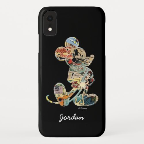 Classic Mickey  Comic Silhouette _ Add Your Name iPhone XR Case