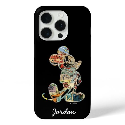 Classic Mickey | Comic Silhouette - Add Your Name iPhone 15 Pro Case