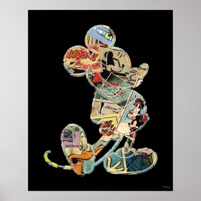 Classic Mickey | Comic Silhouette Poster (Front)