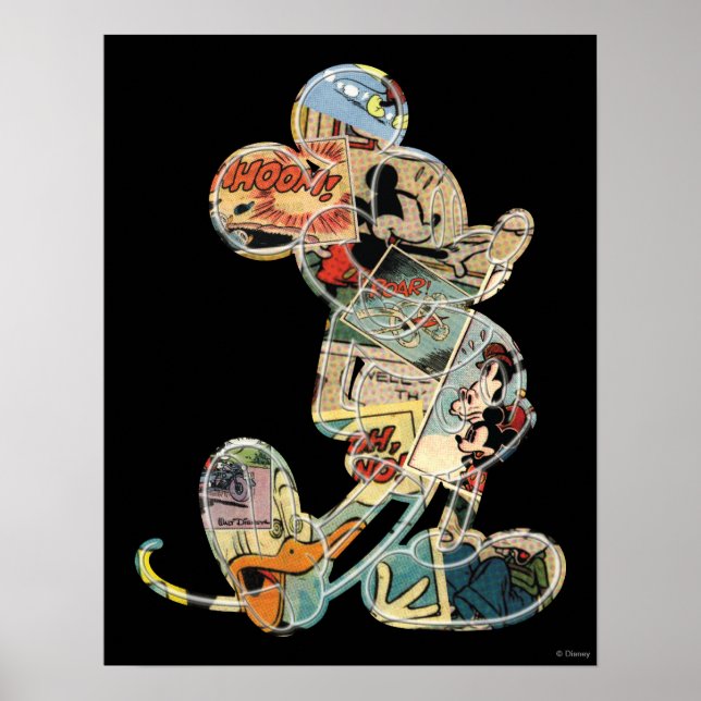 Classic Mickey | Comic Silhouette Poster (Front)