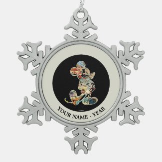 Classic Mickey | Comic Silhouette Snowflake Pewter Christmas Ornament