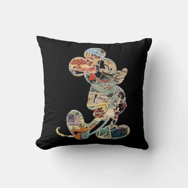 Classic Mickey | Comic Silhouette Throw Pillow (Front)