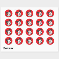 Vintage Mickey Classic Round Sticker, Zazzle