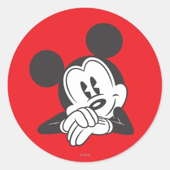 Classic Mickey | Cute Portrait Classic Round Sticker by MickeyAndFriends at Zazzle