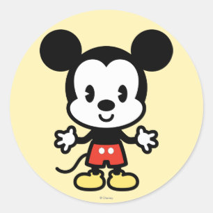 Classic Mickey   Cuties Round Sticker