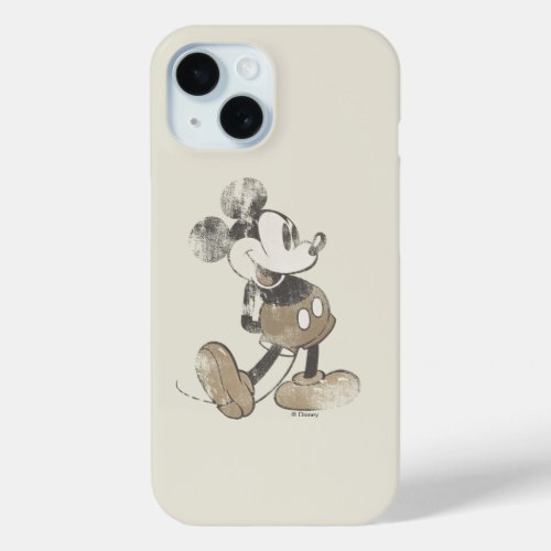Classic Mickey  Distressed _ Add Your Name iPhone 15 Case