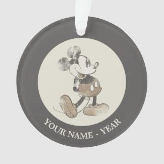 Classic Mickey | Distressed Add Your Name Ornament