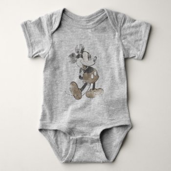 Classic Mickey | Distressed Baby Bodysuit by MickeyAndFriends at Zazzle