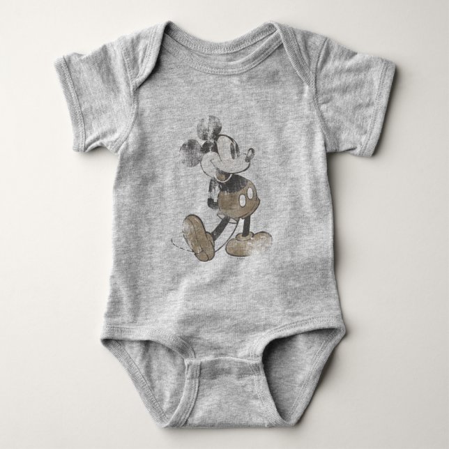 Classic Mickey | Distressed Baby Bodysuit (Front)
