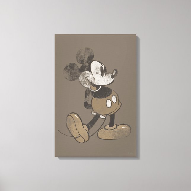 Classic Mickey | Distressed Canvas Print (Front)