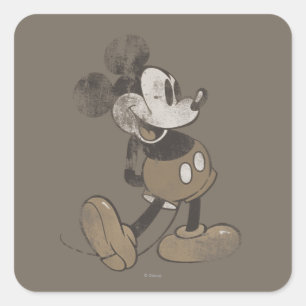 Classic Mickey   Distressed Square Sticker