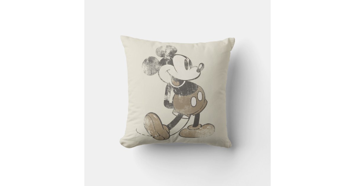 Classic Mickey, Distressed Throw Pillow, Zazzle