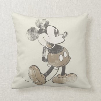 Classic Mickey | Distressed Throw Pillow
