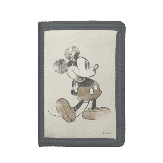 Classic Mickey | Distressed Tri-fold Wallet (Front Vertical)