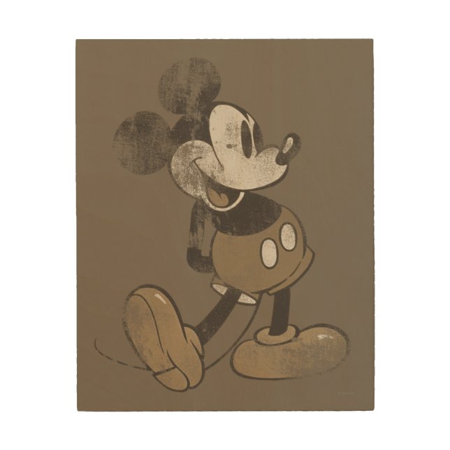Classic Mickey | Distressed Wood Wall Art (Front)