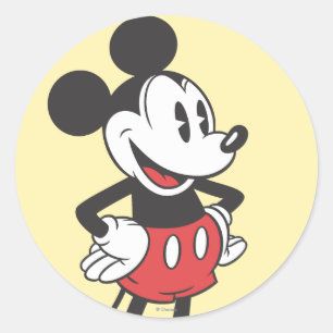 Classic Mickey Hands on Hips Round Sticker