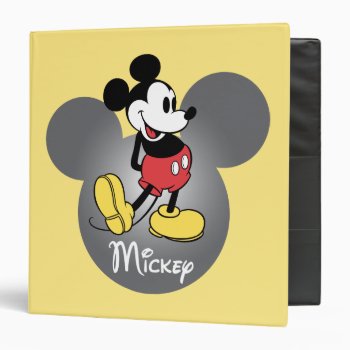 Classic Mickey | Head Icon 3 Ring Binder by MickeyAndFriends at Zazzle