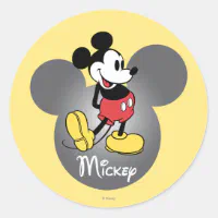Vintage Mickey Classic Round Sticker, Zazzle