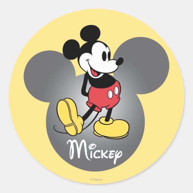 Classic Mickey | Head Icon Round Sticker (Front)