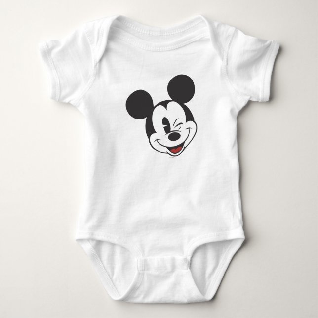 Classic Mickey | Head Tilt Wink Baby Bodysuit (Front)