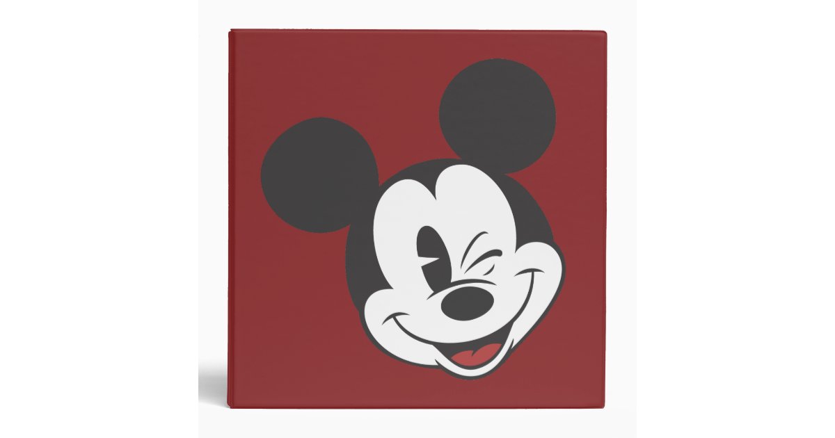 Classic Mickey Head Tilt Wink Binder Zazzle