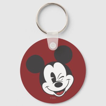 Classic Mickey | Head Tilt Wink Keychain by MickeyAndFriends at Zazzle
