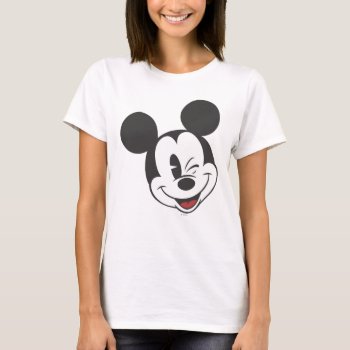 Classic Mickey | Head Tilt Wink T-shirt by MickeyAndFriends at Zazzle