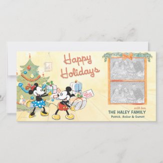 Classic Mickey & Minnie Holiday Photo Card