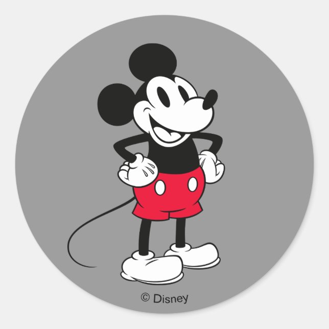 Classic Mickey Mouse | A True Original Round Sticker (Front)