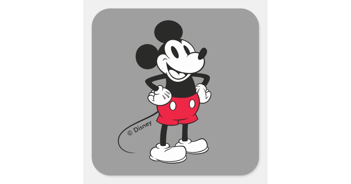 Classic Mickey Mouse | A True Original Square Sticker | Zazzle
