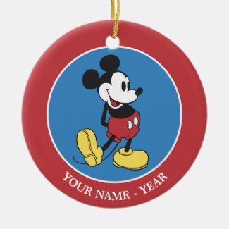 Classic Mickey Mouse | Add Your Name Ceramic Ornament