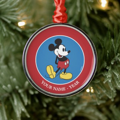 Classic Mickey Mouse | Add Your Name Metal Ornament
