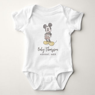 Classic Mickey Mouse | Baby Announcement with Date Baby Bodysuit
